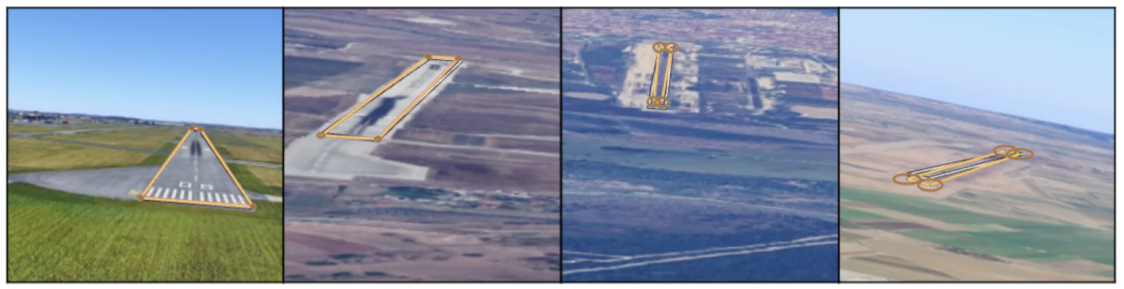 Example regression task: given a runway image, predict the precise pixel locations of its four corners.